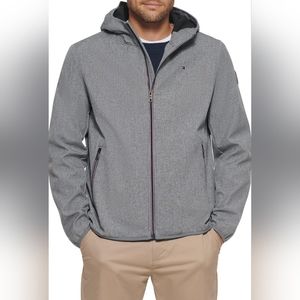 Tommy Hilfiger Gray Men's Hooded Performance Soft Shell Jacket